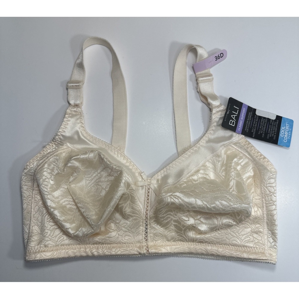 Bali Women's Double Support Spa Closure Wirefree Bra DF3372 36D Porcelain NEW